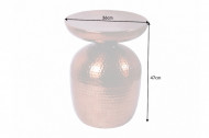 Handgemaakte bijzettafel ORIENT 36 cm koper gehamerd design
