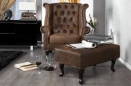 Hocker Model: Chesterfield - Antiek Bruin