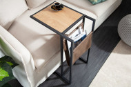 Industriële Bijzettafel zoals Laptoptafel 48 cm eiken look bijzettafel met plank