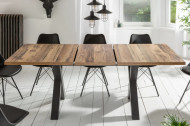 Industriële eettafel uitschuifbaar 160-210cm Oak donker look met X-poten
