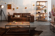 Industriële salontafel BARRACUDA 110 cm salwood met gespikkelde poten