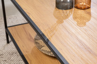 Industriële salontafel SLIM 120cm wild eiken zwart met twee planken