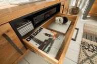 Massief tv-bord BIG 200 cm wild eiken geolied lowboard in industrieel design