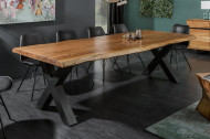 Massieve boomstam eettafel MAMMUT NATURE 240 cm acacia 6 cm tafelblad