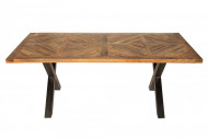 Massieve eettafel BREAK 160cm natuurlijk mangohout industrieel design