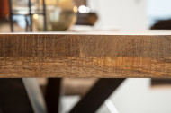 Massieve industriële eettafel GALAXIE 200 cm mangohout stervormig frame