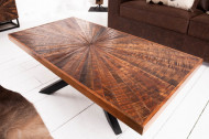 Massieve mangohout salontafel industriële stijl WOOD 105 cm