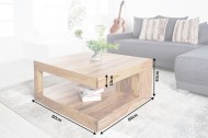 Massieve salontafel bijzettafel GIANT XL Sheesham 80x80cm