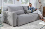 Moderne 3-zits bank HAMPTONS 240cm lichtgrijs 3-zits bank inclusief kussens