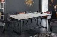 Moderne eettafel 200cm wit keramiek in marmerlook