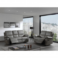 Relax Bankstel Salon Zetel 3+2 Leer Kleur Grijs