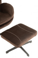Relax fauteuil met Voetbank Metaal/Textiel Donker Bruin