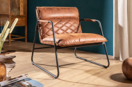Retro fauteuil antiek lichtbruin met sierstiksels