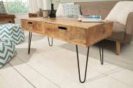Retro mango hout salontafel met lades 100 cm