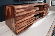 Tv Meubel massiev sheeshamhout RELIEF 150 cm met een uitgewerkte voorkant