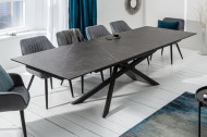 Uitschuifbare eettafel keramiek in grafietlook EUPHORIA 180-220-260 cm