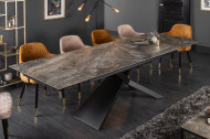 Uitschuifbare eettafel keramiek taupe in marmerlook EUPHORIA 180-220-260 cm