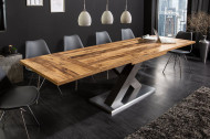 Uitschuifbare eettafel MONTREAL 180-230-280cm plank eiken met X-frame