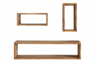 Wandplanken Mangohout Set van 3 stevige wandplanken 94 cm bruin