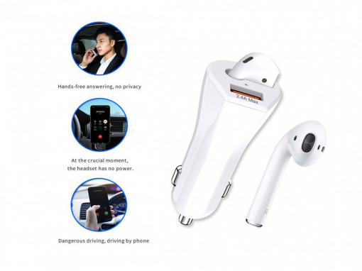 Casca bluetooth cu incarcator auto si usb
