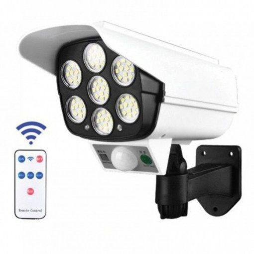 Camera falsa cu panou solar, 77 LED, senzor de miscare