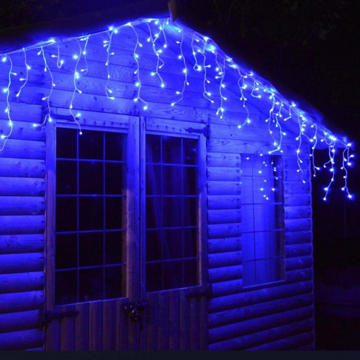 Instalatie franjuri 21 metri, 600 LED Albastru