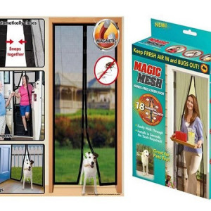 Set 2 perdele - plasa anti insecte cu inchidere magnetica