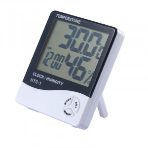 Termohigrometru digital 3 in 1 cu ceas, alarma, calendar