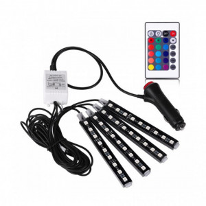 Lumini ambientale auto Kit interior LED RGB cu telecomanda