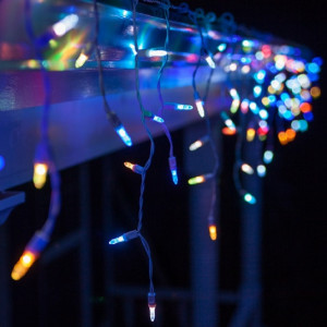 Instalatie de Craciun tip franjuri cu Flash 7 metri, 200 LED Multicolor