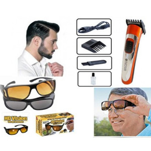 Set 2 perechi ochelari HD Vision + Aparat de tuns Nova