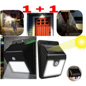 Set 2 x lampa cu LED - incarcare solara si senzor de miscare