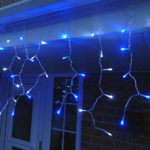 Instalatie de Craciun tip franjuri cu Flash 4 metri, 100 LED Albastru