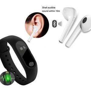 Casti Wireless + Bratara fitness