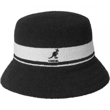 Kangol-palarie-bermuda-stripe-bucket-negru