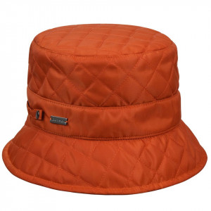 Betmar, Palarie dama quilted rain bucket portocaliu