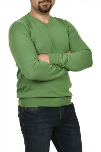 Pulover barbat, in anchior, verde