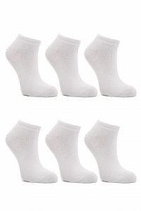 Sosete scurte dama, set 6 perechi, alb
