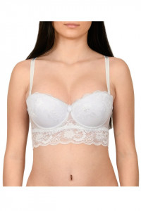 Sutien semi-corset din dantela, alb