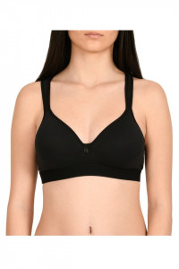 Bustiera sport din bumbac, Lemila, negru