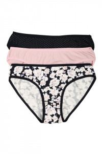 Chiloti dama, imprimeu floral, set 3 buc