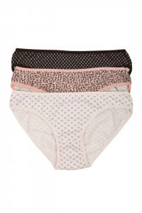 Set 3 chiloti clasici, cu model, multicolor