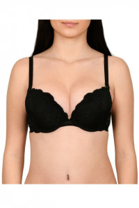 Sutien dantela, cupe buretate, Lemila, negru