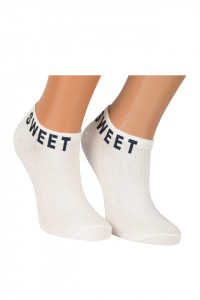 Sosete dama SWEET, set 2 perechi, alb