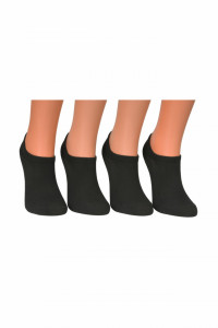 Sosete scurte pe glezna, unisex, set 4 perechi, negru