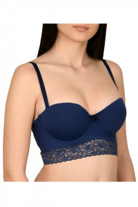 Sutien balconet, semi-corset, Lemila, albastru