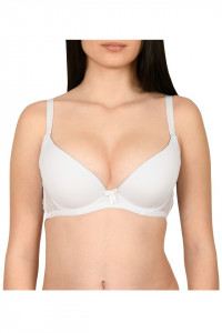 Sutien clasic, cu dantela aplicata, Lemila, alb