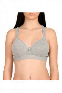 Bustiera sport din bumbac, Lemila, gri