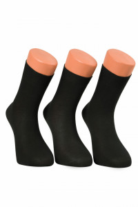 Sosete lungi din bumbac, set 3 perechi, negru