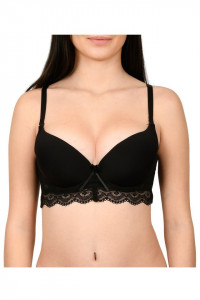 Sutien semi-corset, cu decolteu in 'V", Lemila, negru